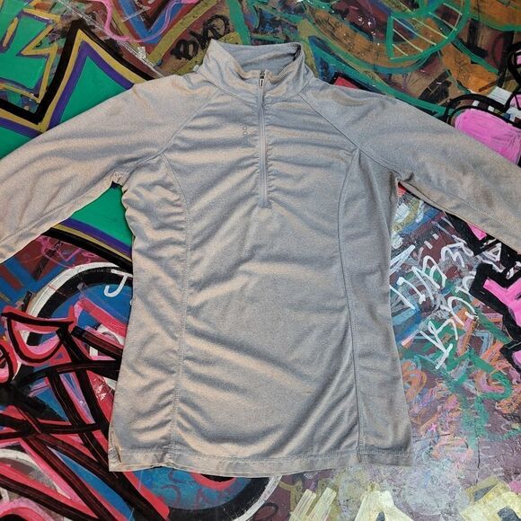 Reebok grey athletic pullover with thumb holes - size xs, lightly stained - Picture 2 of 11